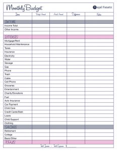 17 Brilliant and FREE Monthly Budget Template Printable